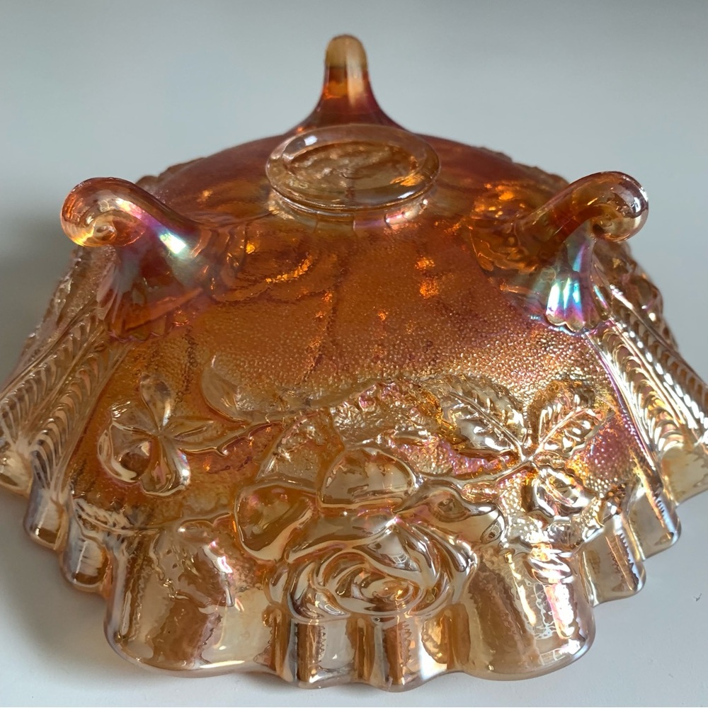 🚫SOLD•Ⓜ️🚫 Collectible Vintage Imperial Glass Bowl W/ Marigold Floral Motif - Picture 7 of 10